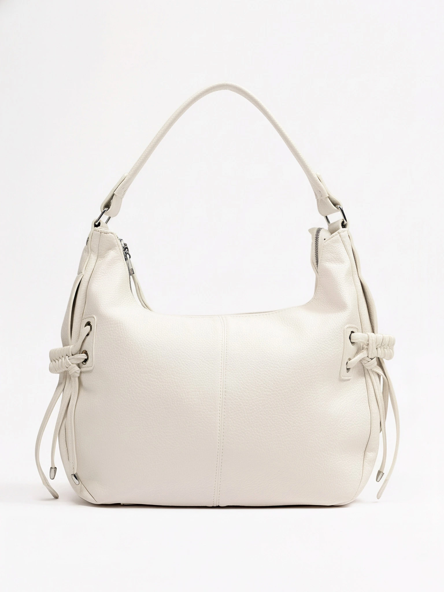 Сумка-шоппер  с декоративными плетеными ремешками по бокам в ассортименте